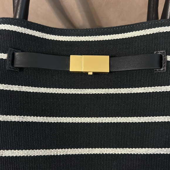 Demellier New York tote in black and white canvas - Picture 6 of 12